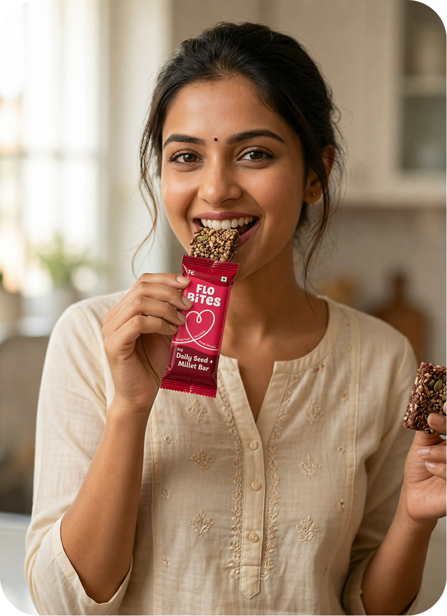 Woman enjoying a FloBites bar
